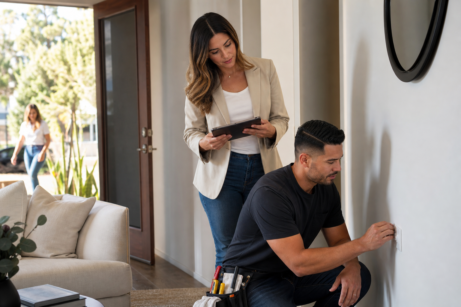 A local property management team coordinating careful maintenance